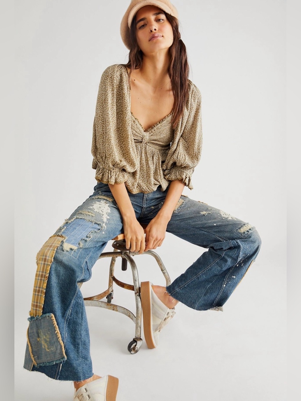 Free People Britney Printed Top - Picture 2 of 3